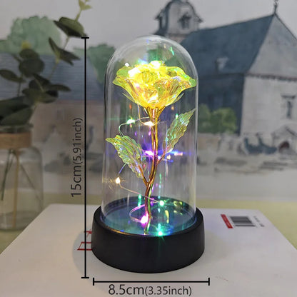 Eternal Rose LED Light in Glass Dome – Romantic Valentine’s Day Gift for Girlfriend | Forever Flower Decoration for Wedding, Mother’s Day & Bridesmaid Gifts