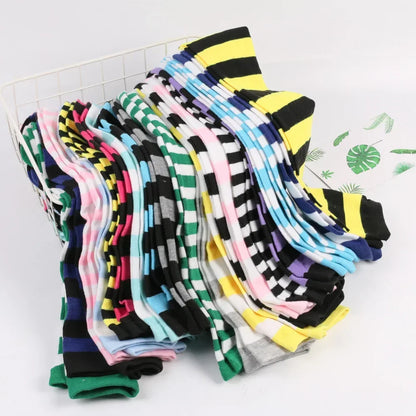 Thigh High Socks Women Over Knee Striped Polka Dot Stockings Black White Pink Lolita Cosplay Harajuku Y2K Kawaii
