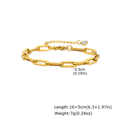 Non-Tarnish Stainless Steel Herringbone Bracelet – Gold Plated Waterproof Stackable Chain Bracelet for Women | Fashion Jewelry Gift