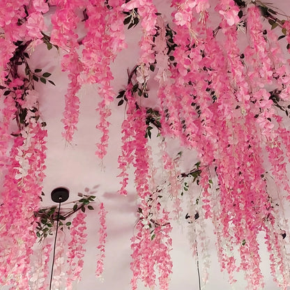 1 guirlande artificielle de lavande – Fleurs suspendues réalistes en plastique pour la décoration de mariage, la fête des mères, la décoration intérieure et l'aménagement de fêtes