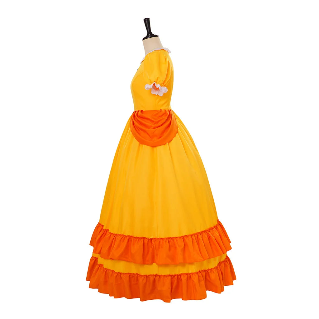 Super Daisy Cosplay Costume – Japanese Game Princess Dress (Women’s Halloween/Carnival Stage & Masquerade Outfit)