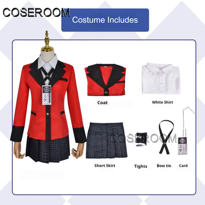 Anime Kakegurui Jabami Yumeko Cosplay Costume | School Uniform Dress Outfit for Carnival, Halloween & Comic Con Roleplay