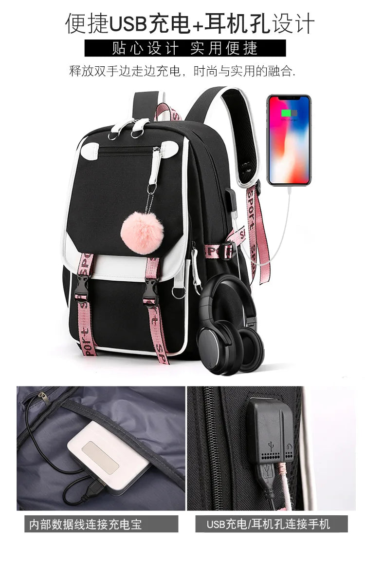 Sac à dos pour enfants grande capacité inspiré des animes | Cartable pour garçons et filles avec compartiment pour ordinateur portable