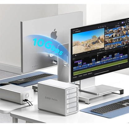 ORICO 4/5 Bay HDD Docking Station – USB 3.2 Type-C 10Gbps SATA Hard Drive Enclosure for 2.5" & 3.5" SSD HDD