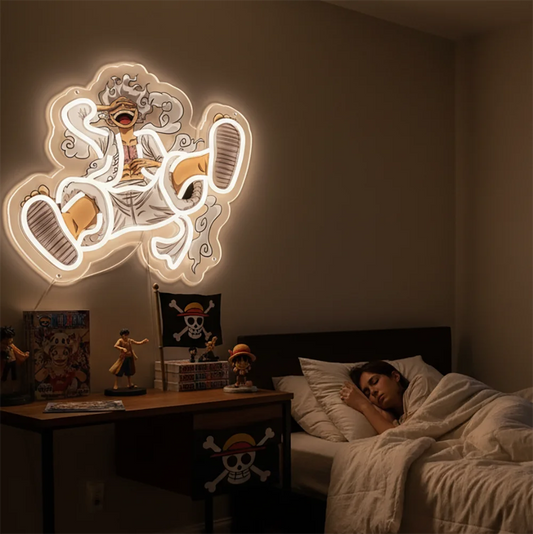 Luz LED de neón acrílica inspirada en piratas de anime | Decoración de arte personalizado para el hogar, bar, fiestas y tiendas