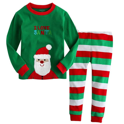 Little Maven Kids' Cotton Clothing Set – Boys & Girls Christmas T-Shirt Top & Pants Outfit for Autumn & Winter, 2-Piece Children's Clothes