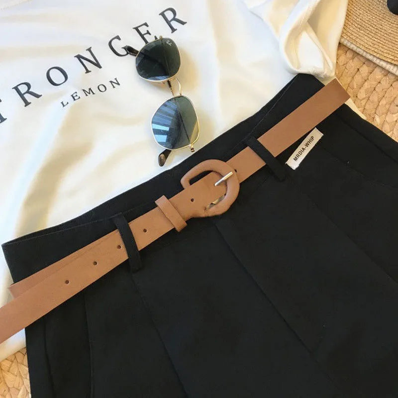 Women’s Wide Leg Shorts Summer Thin Cotton A-Line Zipper Office Lady Casual Loose Shorts