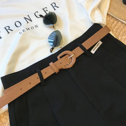 Women’s Wide Leg Shorts Summer Thin Cotton A-Line Zipper Office Lady Casual Loose Shorts