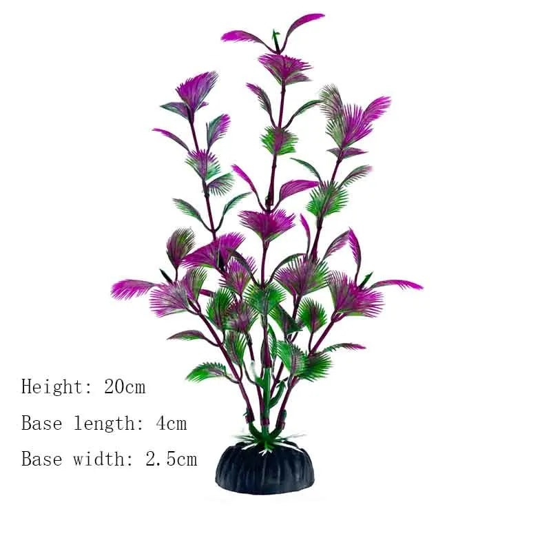 Artificial Underwater Aquarium Plants – Plastic Aquatic Fake Shrubs & Green Water Grass for Fish Tank Landscaping, Realistic Simulated Decor