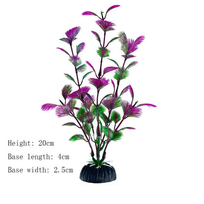 Artificial Underwater Aquarium Plants – Plastic Aquatic Fake Shrubs & Green Water Grass for Fish Tank Landscaping, Realistic Simulated Decor