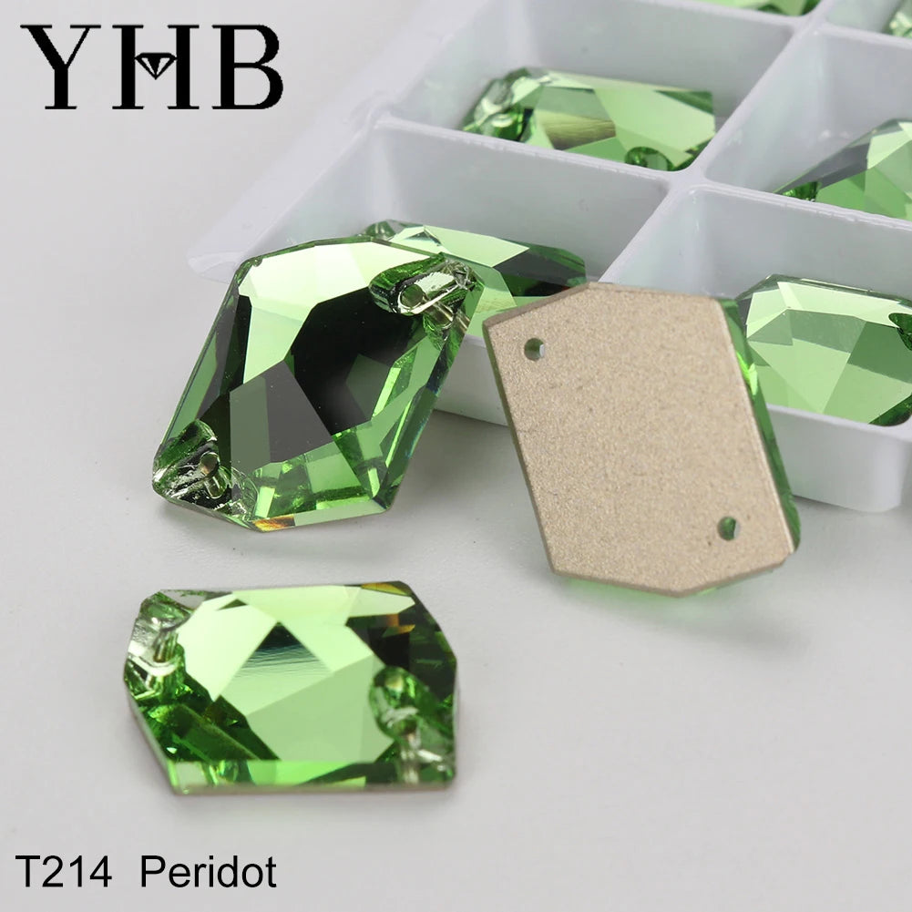 Strass à coudre YHB Cosmic AB Moonlight – Pierres plates en cristal de verre pour la décoration de vêtements et de sacs