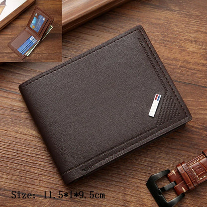 Billetera de cuero de gran capacidad para hombre con ventana para identificación, ranuras para tarjetas y monedero.