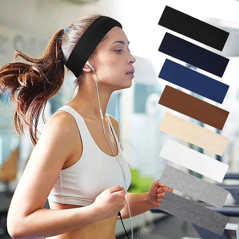 2 Diademas deportivas para yoga – Bandas elásticas absorbentes del sudor para el pelo de hombres y mujeres | Accesorios para el pelo para entrenamientos de fitness y gimnasio