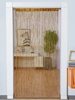 Cortina decorativa de hilos – Separador de ambientes con borlas para puertas, ventanas y decoración del hogar