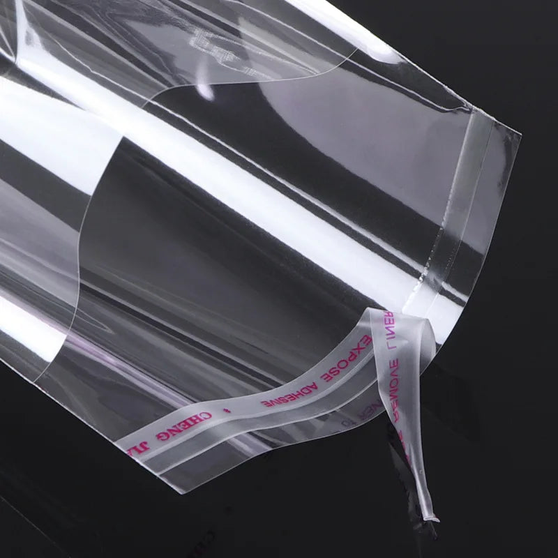 100 bolsas de plástico transparentes autosellables – Bolsas de embalaje adhesivas transparentes para joyas, dulces, galletas y pequeños regalos