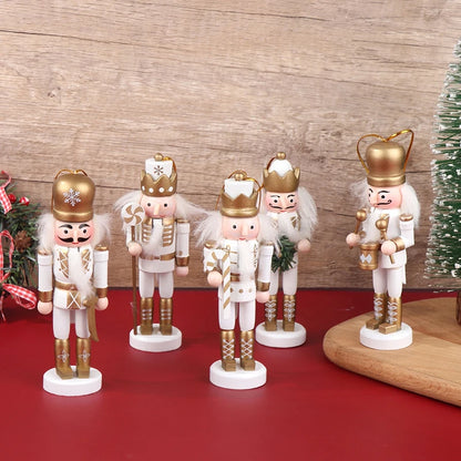 1PC 12CM Nutcracker Soldier Christmas Ornament – Mini Cartoon Puppet Doll Pendant for Desktop, Home Decor & Holiday Decorations