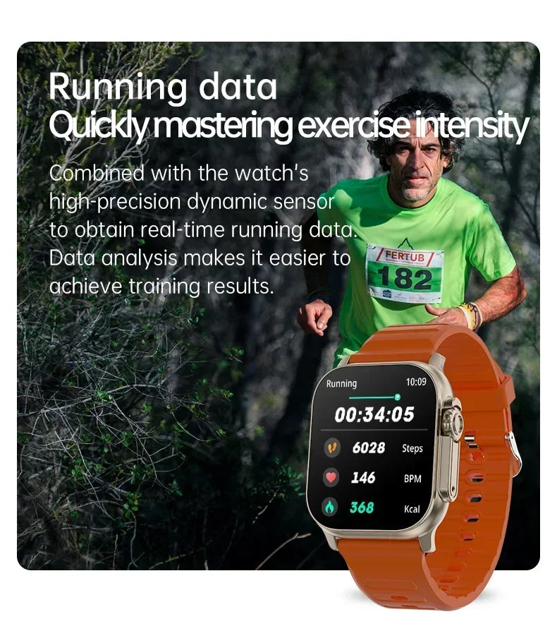 Smartwatch Men 49mm Series 8 Ultra 2.3" AMOLED NFC GPS Waterproof (2025)