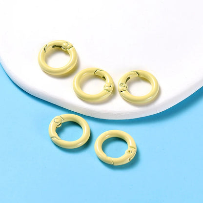 5-Piece Metal Spring O-Ring Carabiner Keychain Clips – Openable Round Buckle Connectors for DIY Keychains, Dog Chains & Jewelry Making