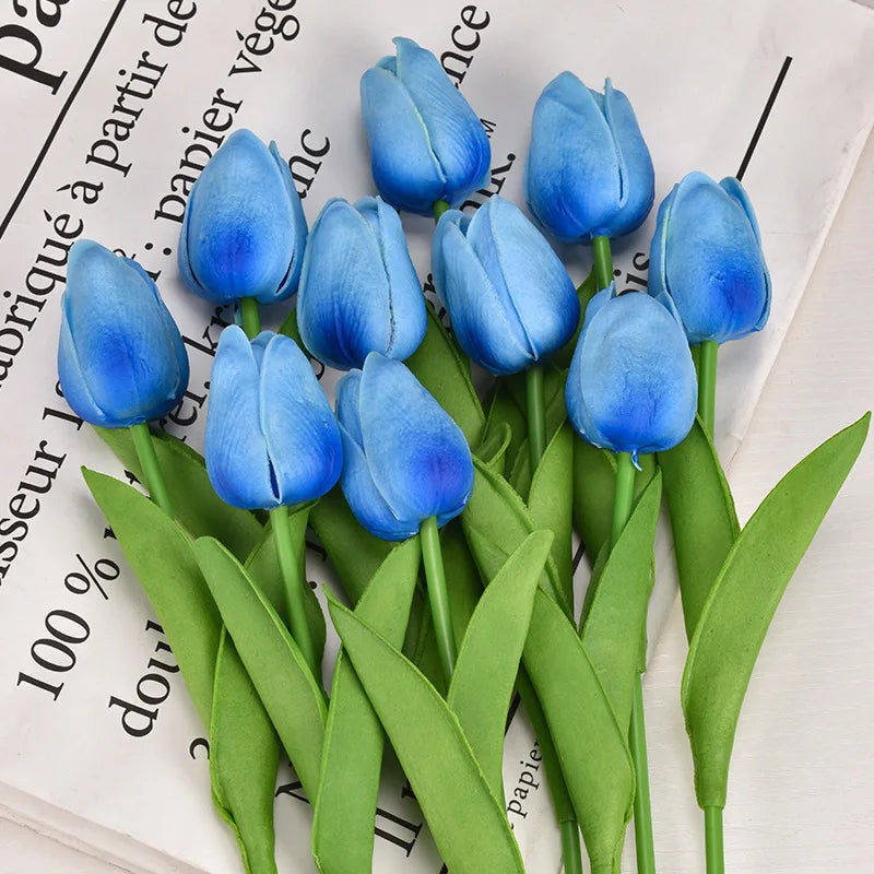 3/5/10/20pcs Real Touch Artificial Tulip Flowers – Realistic Faux Tulip Bouquet for Wedding Decor, Home Decoration, Floral Arrangements & DIY Projects