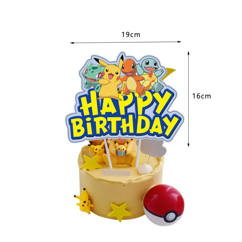 Pokémon Pikachu Birthday Party Decorations Tableware Set – Paper Cups, Plates, Tablecloth, Straws, Banner & Napkins for Kids Party Supplies