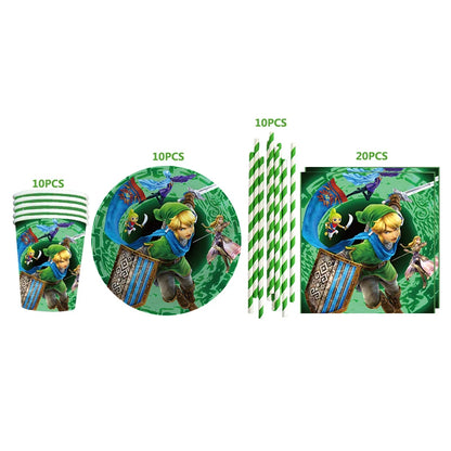 The Legend of Zelda Birthday Party Decorations Disposable Tableware Set – Cups, Plates & Napkins for Kids Birthday Party Supplies & Baby Shower Toys