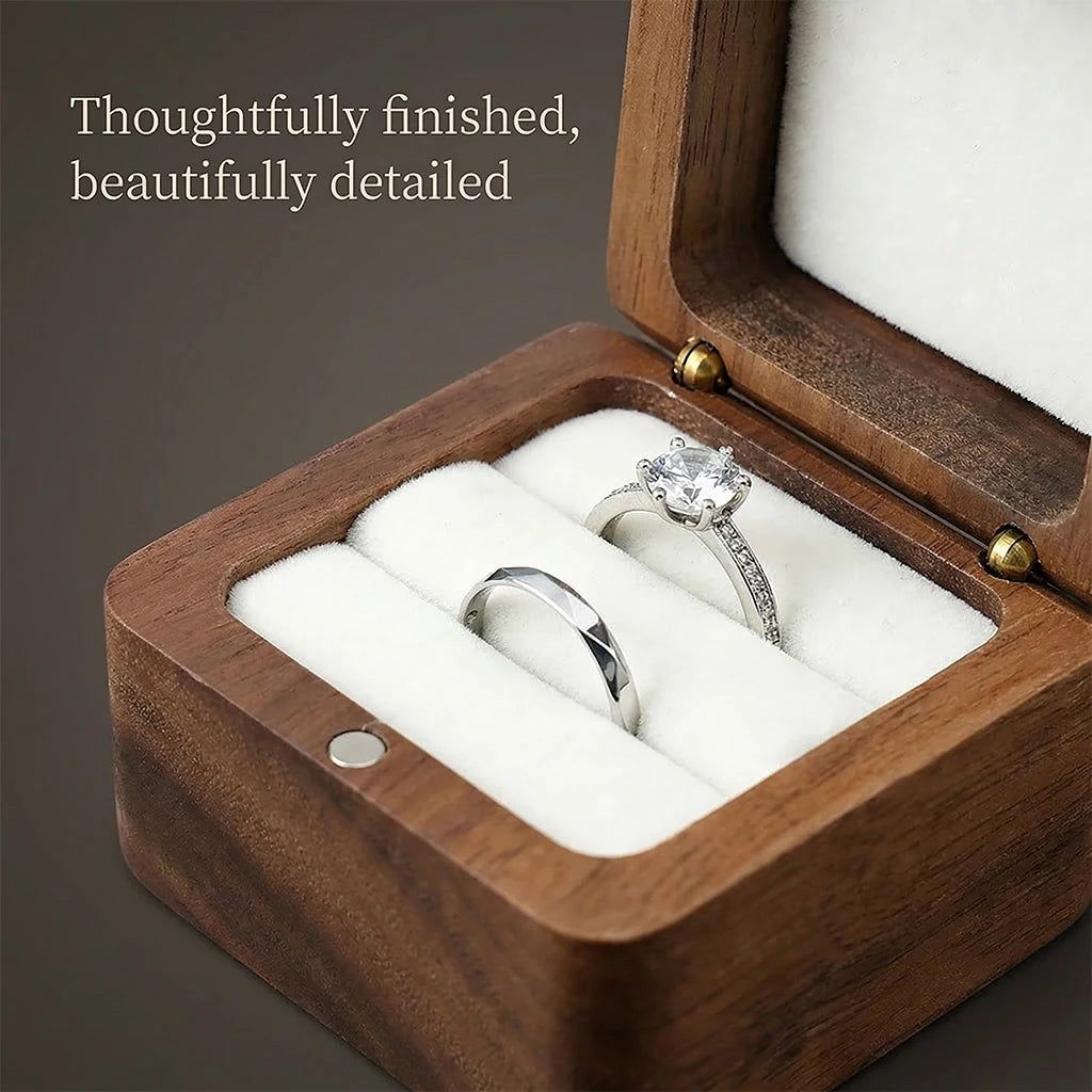 Personalized Wooden Jewelry Box with Custom Engraving for Rings, Earrings, Bracelets, Wedding Proposals & Gift Packaging