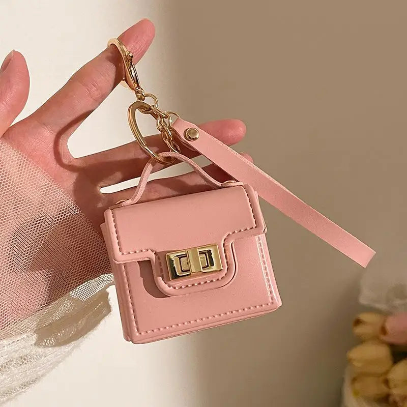 Mini PU Leather Coin Purse Keychain – Creative Change Money Bag Pendant for Keys, Earphones & Small Item Storage