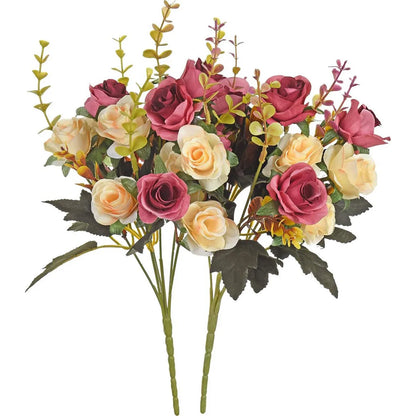 Flores de Rosas de Seda Artificial – Decoración de Ramos de Boda, Guirnaldas Florales DIY y Decoración de Pared, Arreglos para Festivales en el Hogar, Accesorios de Fotografía y Suministros para Manualidades de Scrapbooking