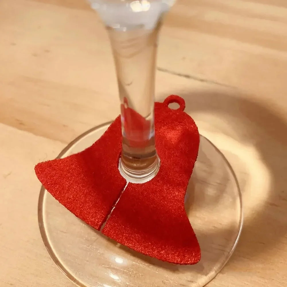 10PCS Felt Wine Glass Ring Cards – Christmas Table Decorations for Xmas, New Year’s Eve Parties, Home Decor & Holiday Events