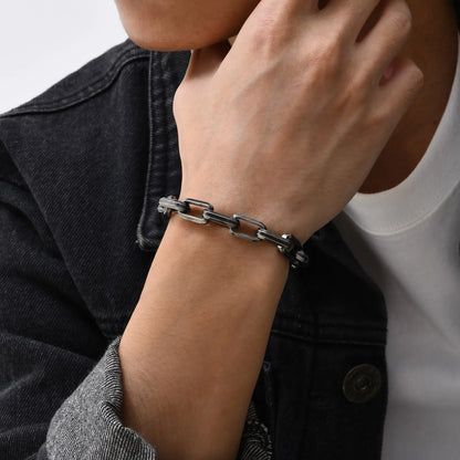 Vintage Byzantine Chain Bracelet – Stainless Steel Braided Link Wristband for Men & Boys | Retro Fashion Jewelry Gift for Father