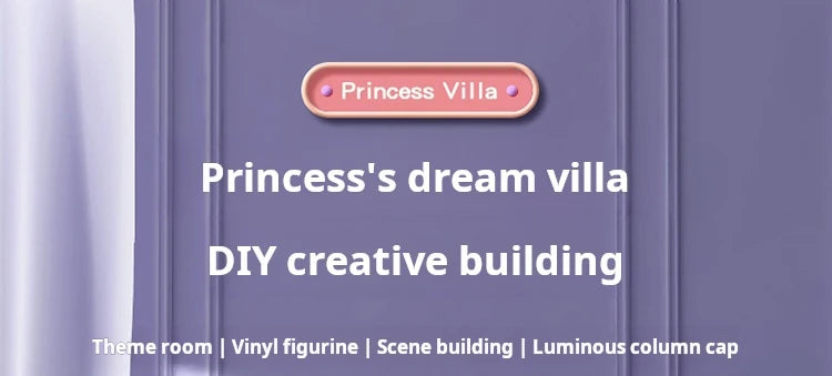 3D DIY Fantasy Princess Castle Villa Assembly Doll House Set – Creative Building Toys for Girls, Home Play & Kids 3D Educational Toy Kit