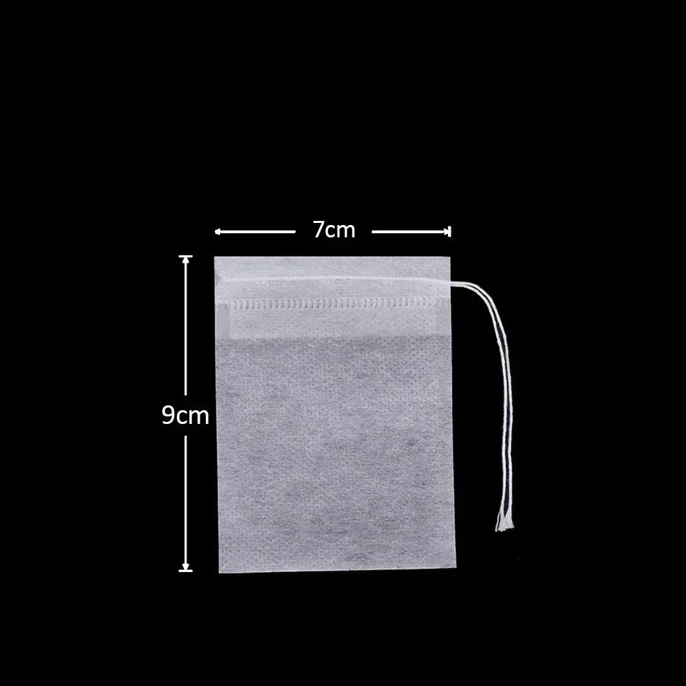 100-1000pcs Disposable Tea Filter Bags – Nonwoven Drawstring Tea Strainer Bags, Single Use Loose Leaf Tea Bags for Coffee, Herbs, Spices & Kitchen Brewing Accessories
