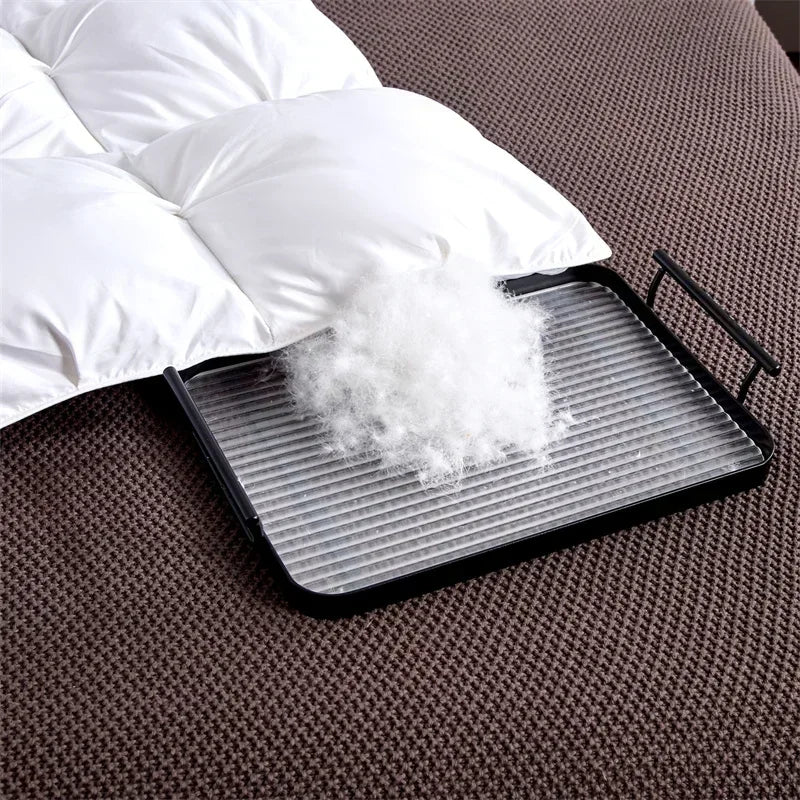 Edredón de lujo 100% plumón de ganso blanco – Duvet ligero y cálido de invierno con diseño plisado