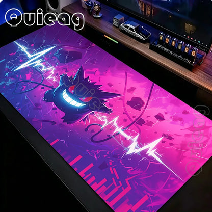 Tapis de souris Gengar Anime Gaming – Grand tapis de bureau Pokémon antidérapant pour ordinateur portable, clavier et configuration PC
