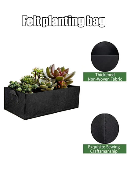 Sac de culture carré en feutre – Conteneur de croissance en tissu non tissé pour légumes, fleurs, herbes et plantation de jardin, sac jardinière surélevée réutilisable