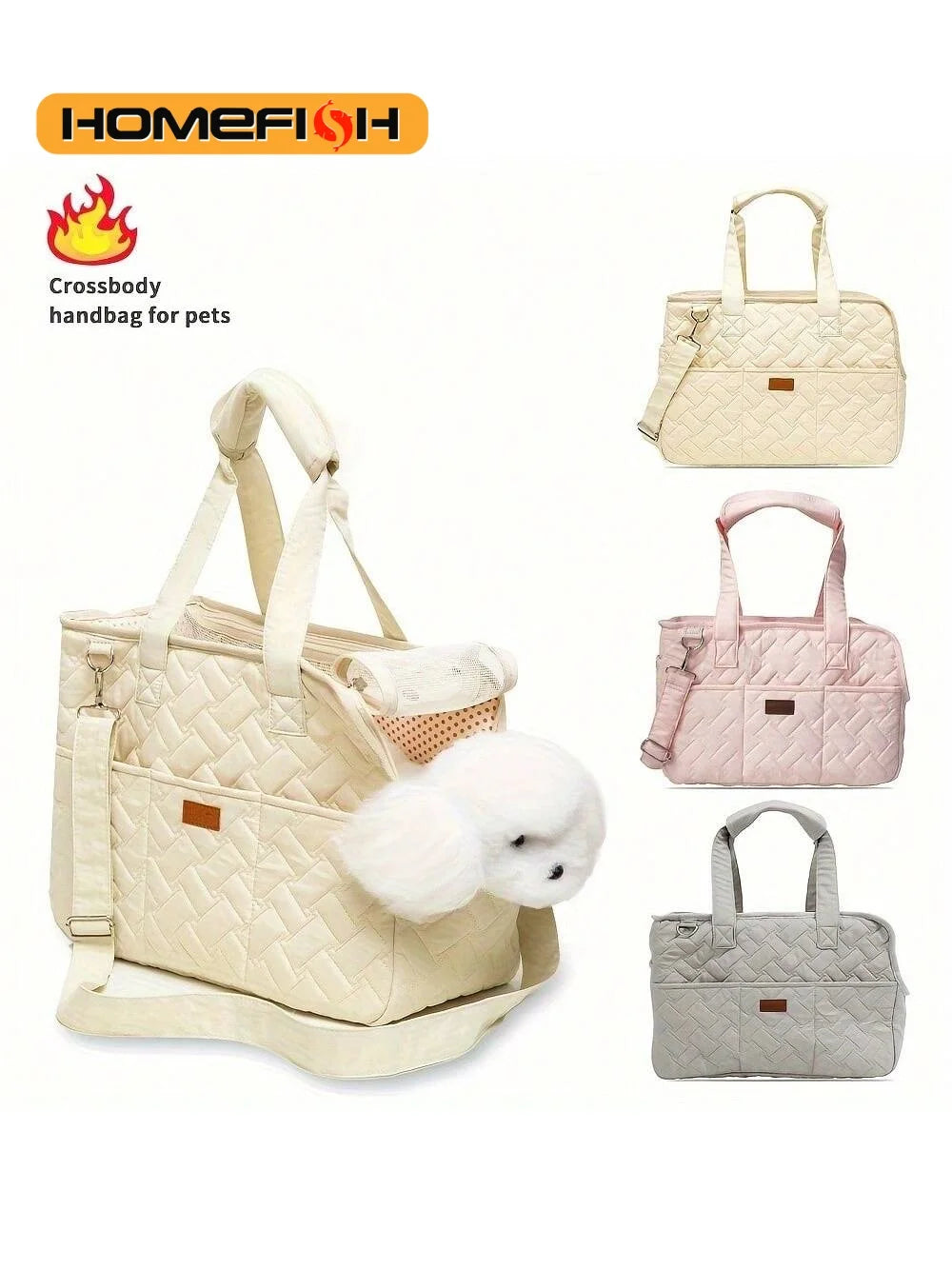 Escape-Proof Pet Carrier Tote Bag Large Capacity Breathable Portable Soft Travel Bag for Cats & Small Dogs