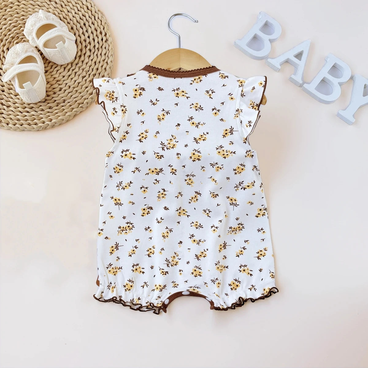 Pelele de verano para bebé recién nacido – Body de manga corta de algodón suave con estampado de dibujos animados para bebés y niñas (3-18 meses)