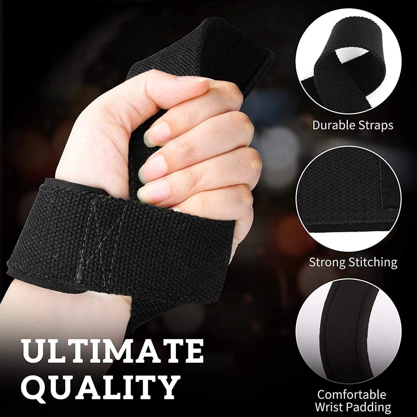 Correas de levantamiento de pesas ajustables – Bandas de soporte antideslizantes para levantamiento en gimnasio para entrenamiento de fuerza, rutinas de fitness y mejor agarre