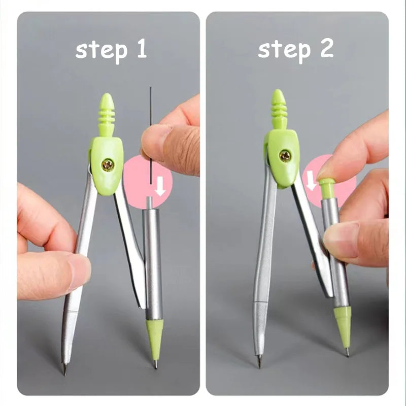 8PCS Geometry Set – Compass & Ruler Mathematical Drawing Kit with Pencil for Students School Supplies