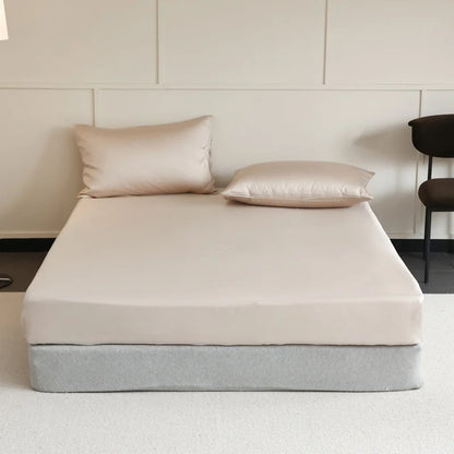 Luxury Mulberry Silk Fitted Sheet – Soft Elastic Mattress Cover for Single, Double, Queen & King Beds