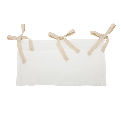 Organizador Colgante para Cuna de Bebé – Cesta de Almacenamiento para Mesita de Noche con 2 Bolsillos para Pañales, Juguetes, Ropa y Artículos Esenciales para Bebés