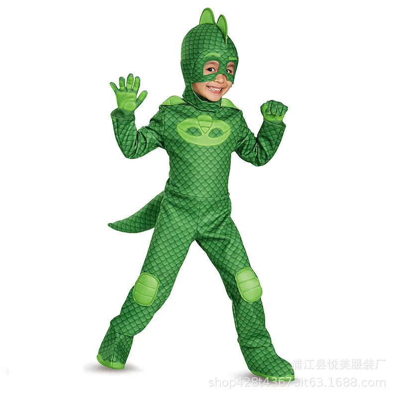 Blue PJ Masks Anime Hero Cosplay Costume with Mask – Boys & Girls Outfit for Halloween, Birthday Party & Gift Wear