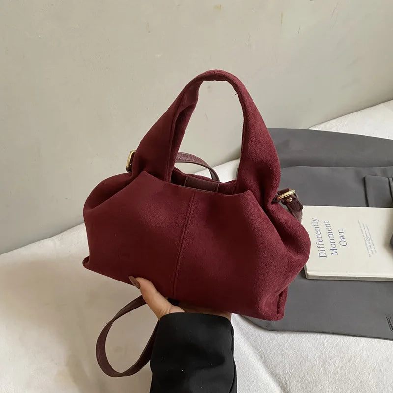 Sac à main bouffant français – Sac à bandoulière givré tendance avec fermoir magnétique, sac à main rétro en forme de nuage, sac à main tendance de style boîte à déjeuner pour femmes pour une utilisation décontractée et quotidienne