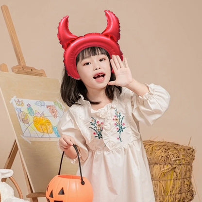 5-30PCS Halloween Balloon Headbands Cartoon Bat Pumpkin Tiara Hats, Inflatable Balloon Toys for Kids, Halloween Birthday Party Decorations, Photo Booth Props and Party Favors