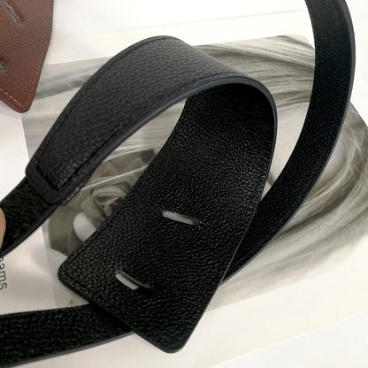 Women's Designer-Style Knot Waist Belt – Soft PU Leather Wide Cummerbund for Coats, Dresses & Fashion Outfits, Elegant Waistband Accessory