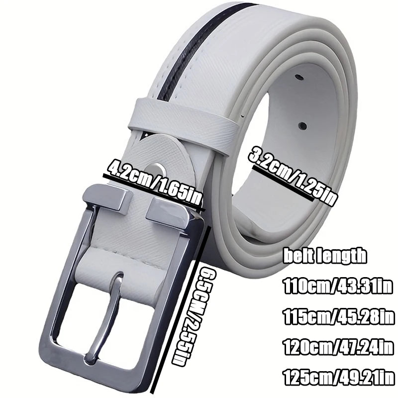 Men's Contrast-Color Needle Buckle Belt – Classic Modern Casual Waist Belt for Daily Commuting, Leisure & Everyday Wear