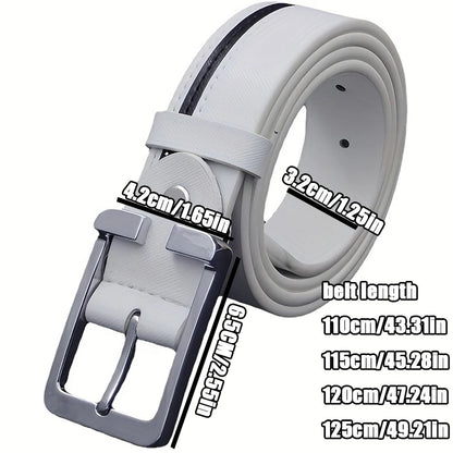 Men's Contrast-Color Needle Buckle Belt – Classic Modern Casual Waist Belt for Daily Commuting, Leisure & Everyday Wear