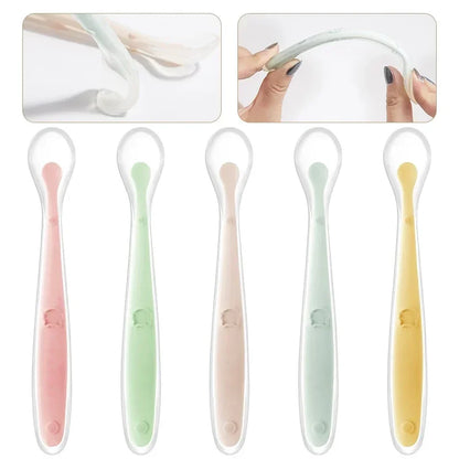 Soft Silicone Baby Feeding Spoon – Gentle Training Spoon for Infants, Toddlers & Baby-Led Weaning