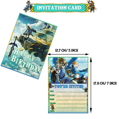 Zelda Tears of the Kingdom Party Decoration Set – Balloons, Flags & Birthday Party Props
