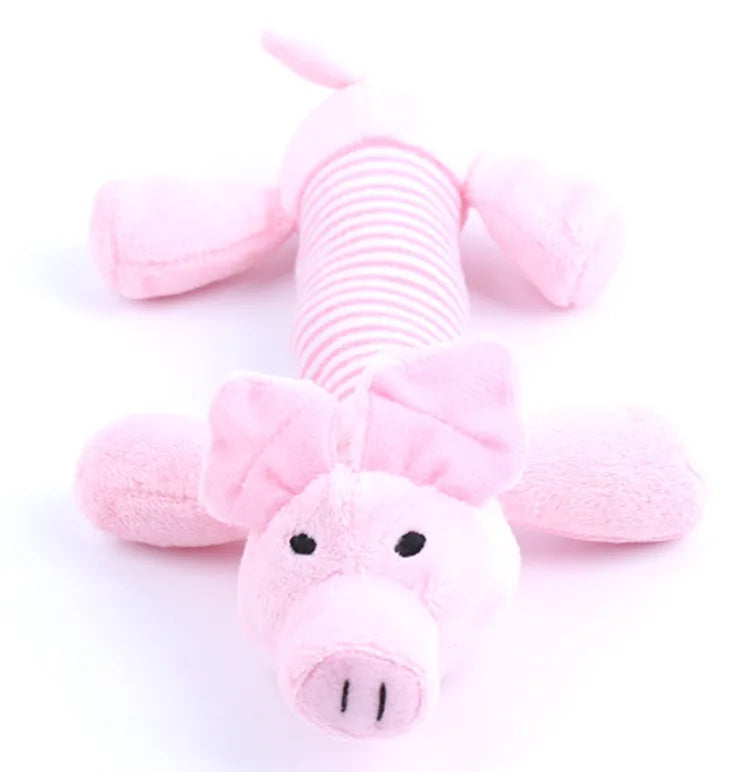 Funny Stuffingless Dog Toy – Durable Plush Squeaky Chew Toy with Crinkle Sound for Interactive Play & Boredom Relief
